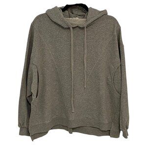 Easel Hoodie Sweatshirt Womens Size M Oversized Boxy Gray Long Sleeve Pockets